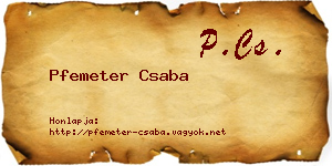 Pfemeter Csaba névjegykártya