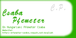 csaba pfemeter business card